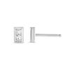 Princess Shape Lab-Grown Diamond Bar Earrings White Gold