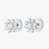 Lab-Grown Diamond Flower Halo Earrings White Gold