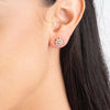 Natural Diamond Flower Halo Earrings Yellow Gold