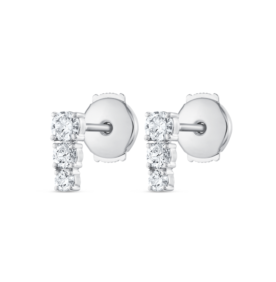 Petite Trio Lab-Grown Diamond Bar Earrings White Gold