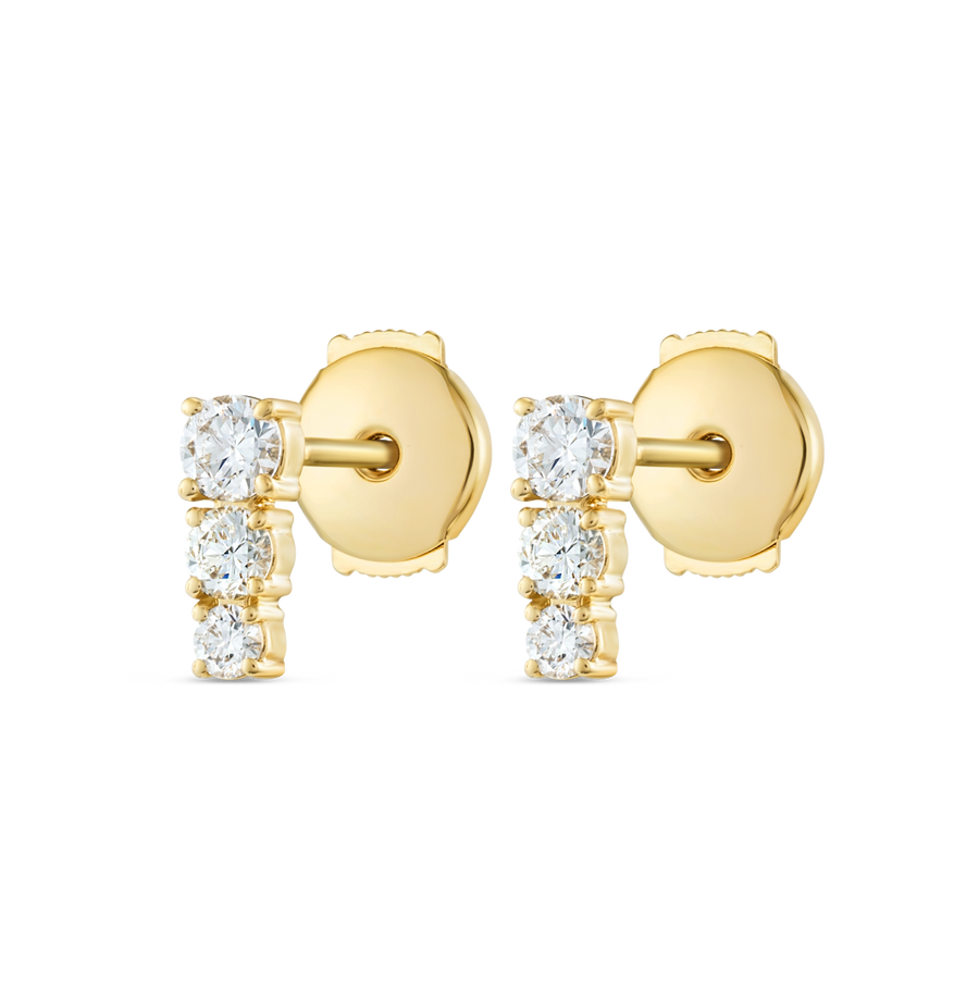 Petite Trio Lab-Grown Diamond Bar Earrings Yellow Gold
