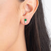 Heart & Round Duo Colombian Emerald Lab-Grown Diamond Earrings White Gold