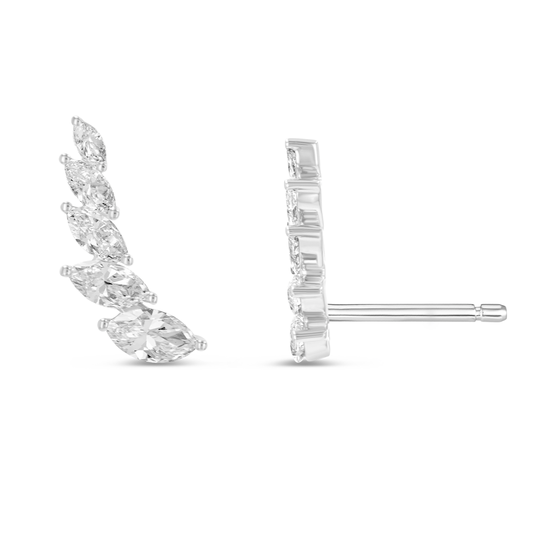 Angel Wings Lab-Grown Diamond Earrings White Gold