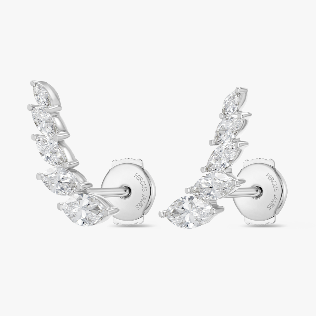 Angel Wings Lab-Grown Diamond Earrings White Gold