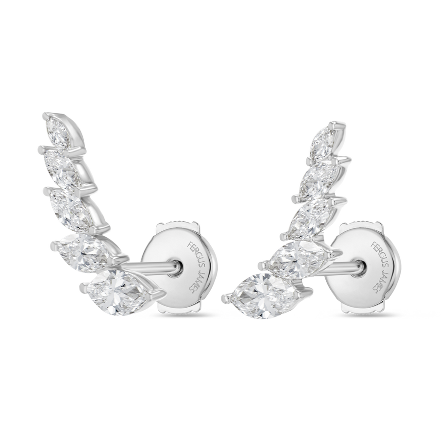 Angel Wings Lab-Grown Diamond Earrings White Gold