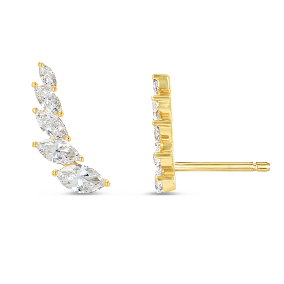 Angel Wings Lab-Grown Diamond Earrings Yellow Gold