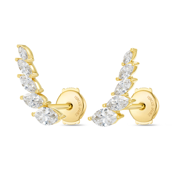 Angel Wings Lab-Grown Diamond Earrings Yellow Gold