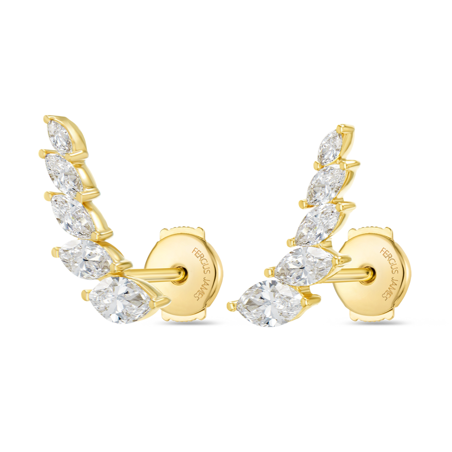 Angel Wings Lab-Grown Diamond Earrings Yellow Gold