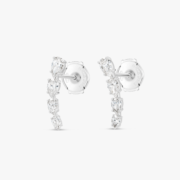 Angel Tear Drop Lab-Grown Diamond Earrings White Gold