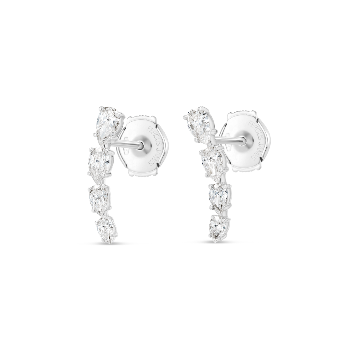 Angel Tear Drop Lab-Grown Diamond Earrings White Gold