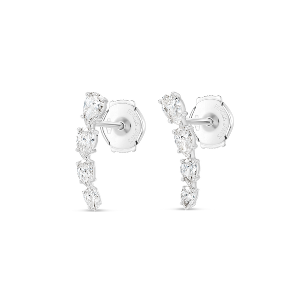 Angel Tear Drop Lab-Grown Diamond Earrings White Gold