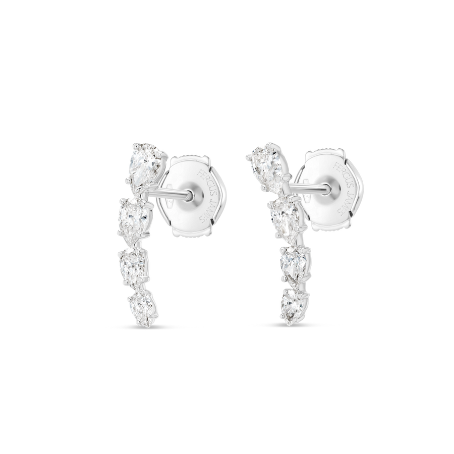 Angel Tear Drop Lab-Grown Diamond Earrings White Gold