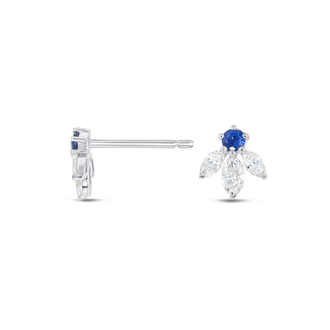 Pixie Wing Blue Sapphire & Lab-Grown Diamond Earrings White Gold