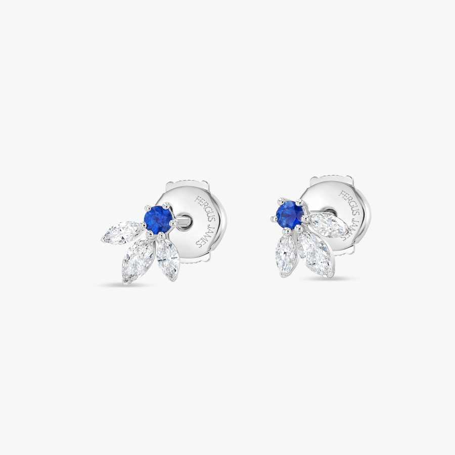 Pixie Wing Blue Sapphire & Lab-Grown Diamond Earrings White Gold