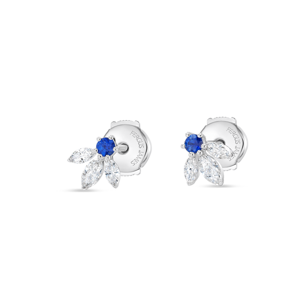Pixie Wing Blue Sapphire & Lab-Grown Diamond Earrings White Gold