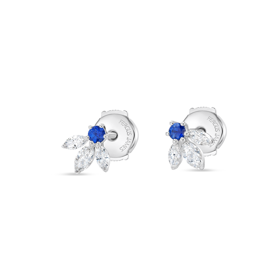Pixie Wing Blue Sapphire & Lab-Grown Diamond Earrings White Gold
