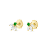 Pixie Wing Green Emerald & Lab-Grown Diamond Earrings Yellow Gold