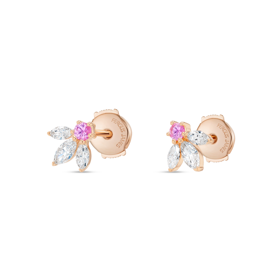 Pixie Wing Pink Sapphire & Lab-Grown Diamond Earrings Rose Gold