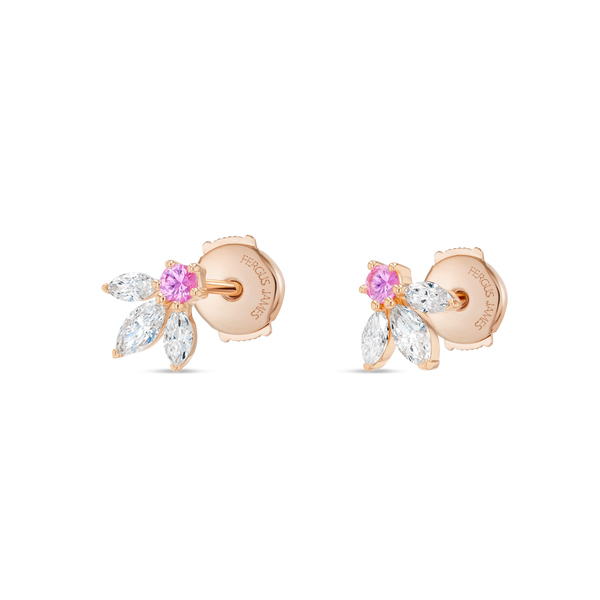 Pixie Wing Pink Sapphire & Lab-Grown Diamond Earrings Rose Gold