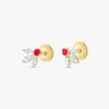 Pixie Wing Ruby & Lab-Grown Diamond Earrings Yellow Gold