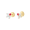 Pixie Wing Ruby & Diamond Earrings Yellow Gold