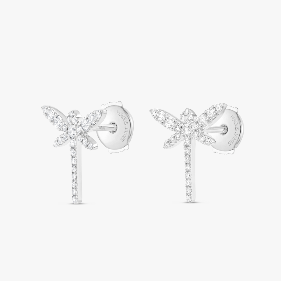 Dragonfly Lab-Grown Diamond Earrings White Gold