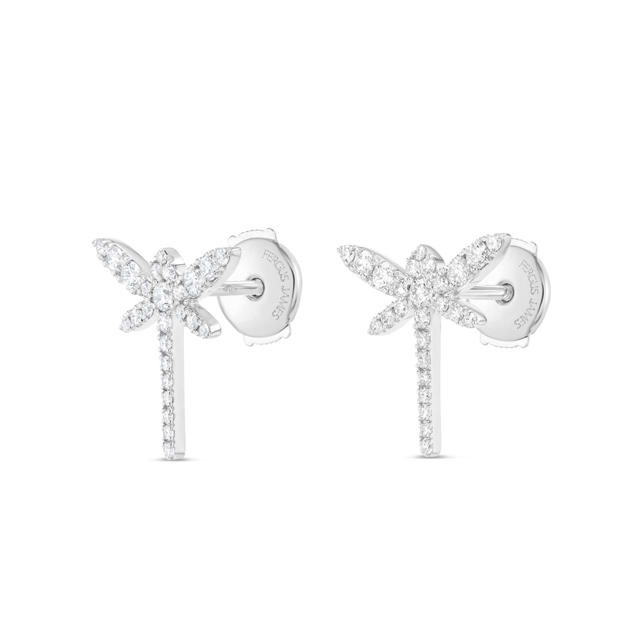 Dragonfly Lab-Grown Diamond Earrings White Gold
