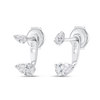 Angled Pear Shaped Diamond Slider Earrings White Gold