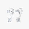 Emerald Shaped Lab-Grown Diamond Slider Earrings White Gold