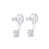 Emerald Shaped Lab-Grown Diamond Slider Earrings White Gold