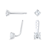 Asscher Shaped Lab-Grown Diamond Slider Earrings White Gold