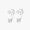 Asscher Shaped Lab-Grown Diamond Slider Earrings White Gold