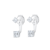 Asscher Shaped Lab-Grown Diamond Slider Earrings White Gold