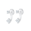 Angled Asscher Shaped Lab-Grown Diamond Slider Earrings White Gold