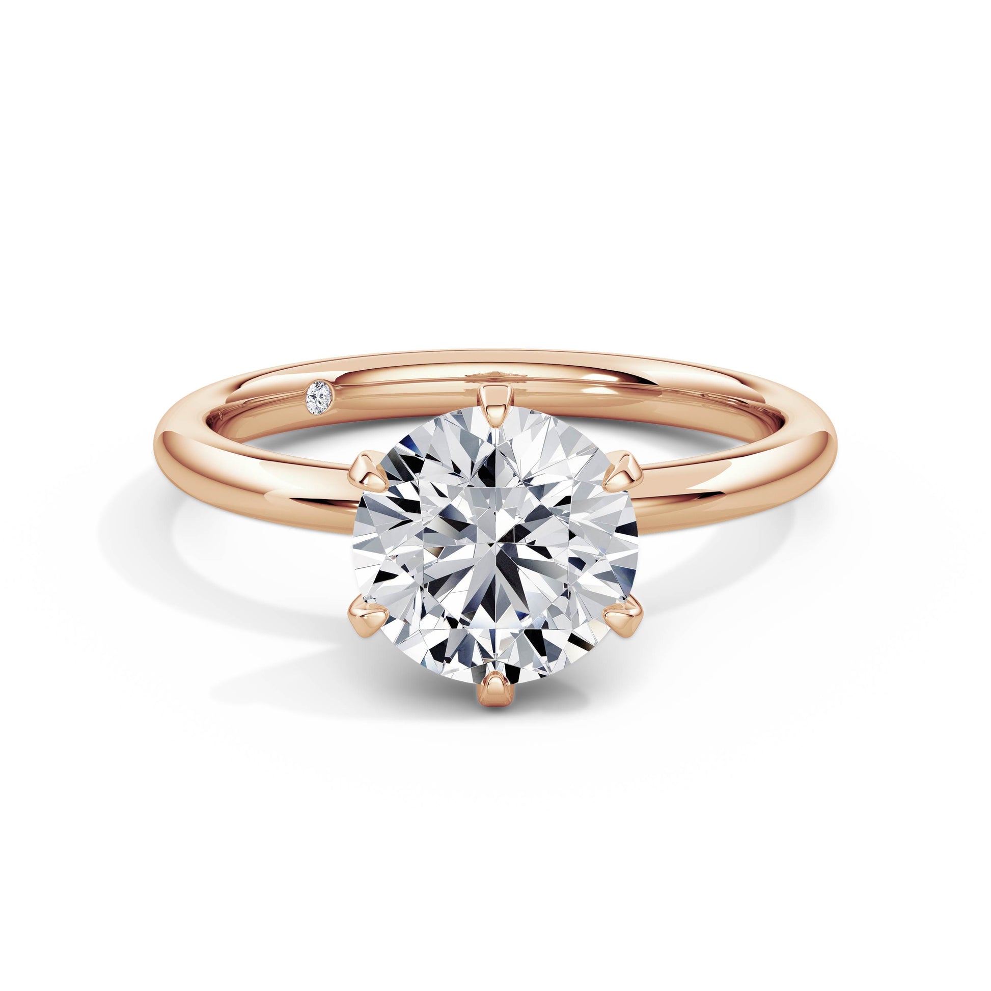 Frankie 18k Rose Gold Round Solitaire