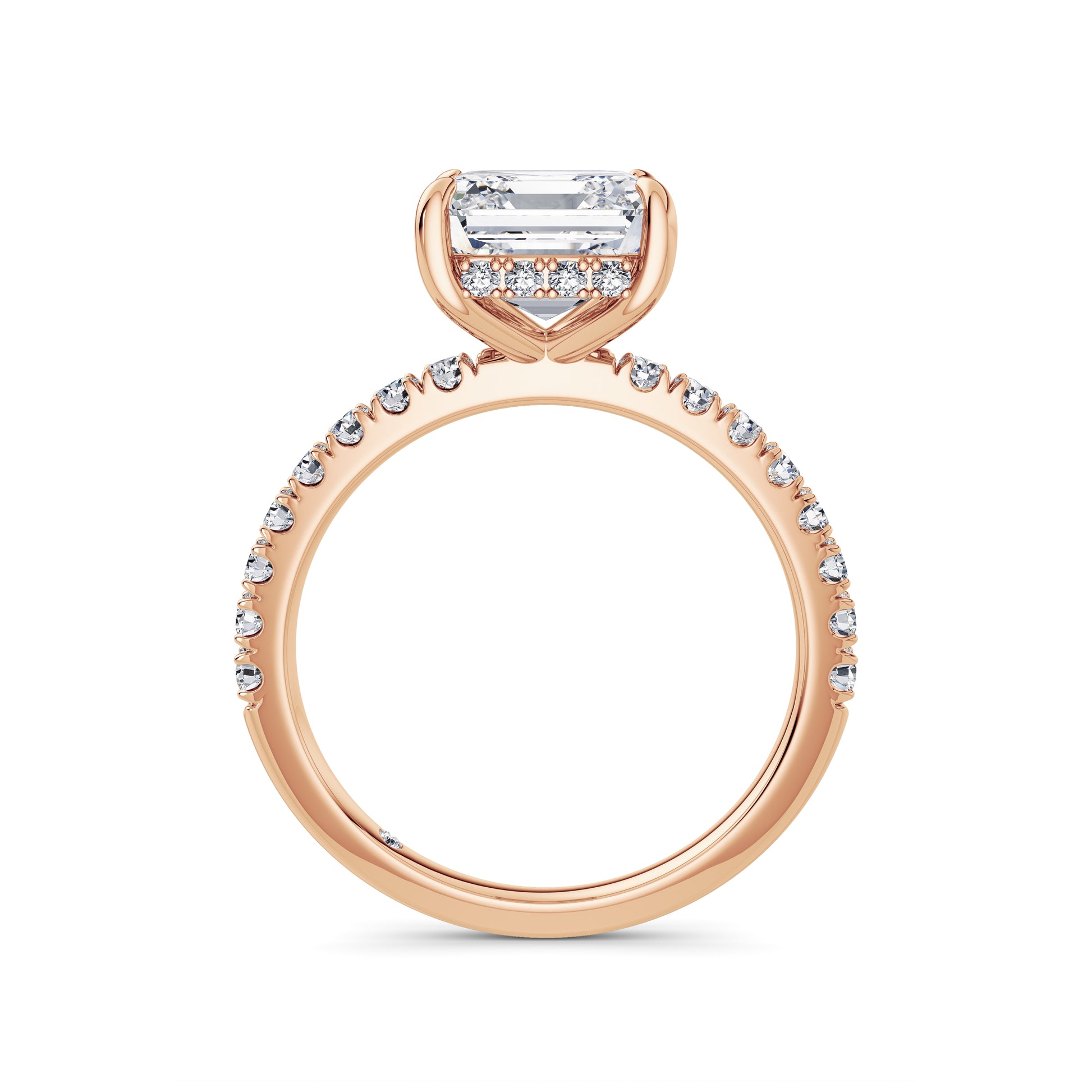 Freya 18k Rose Gold Asscher Diamond Band