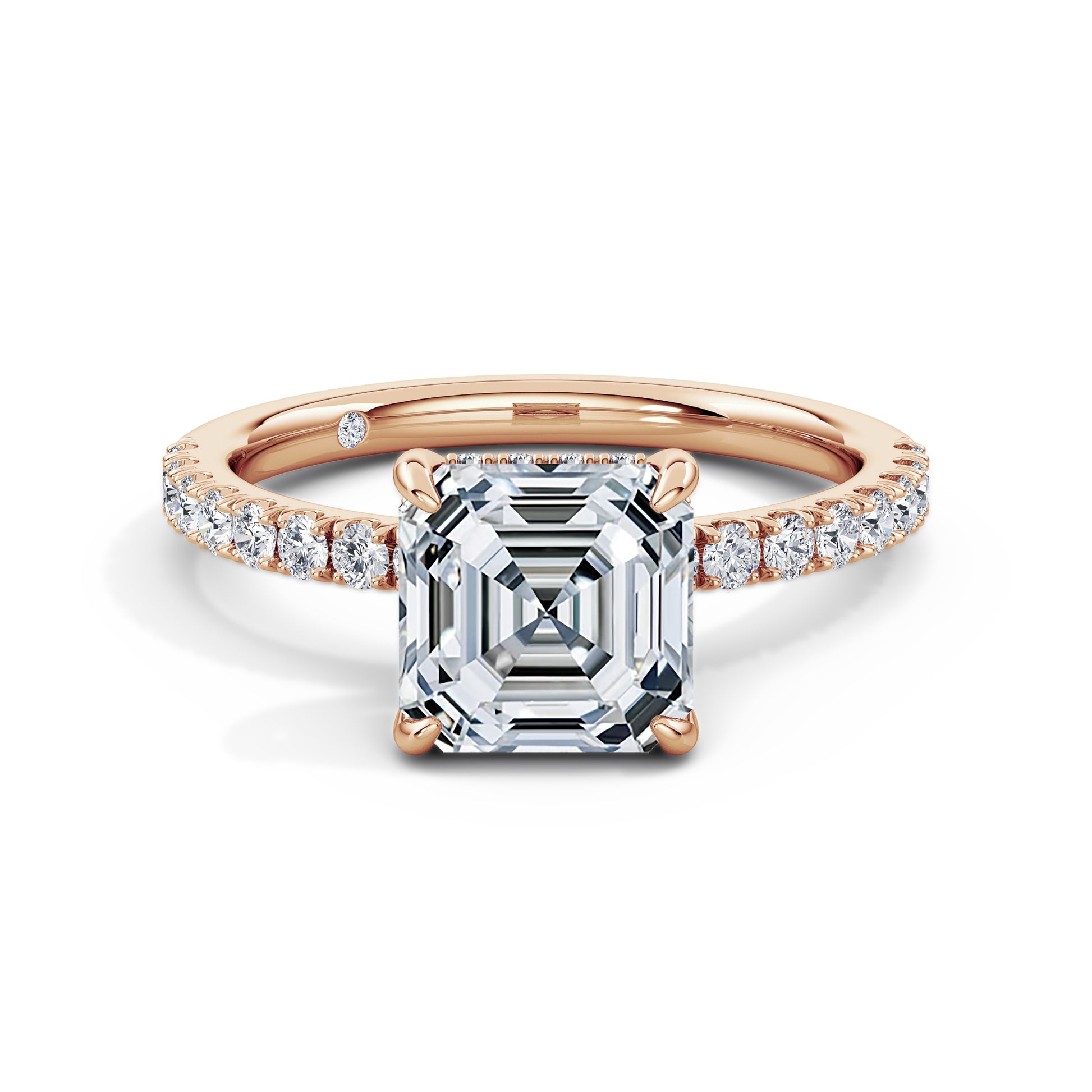Freya 18k Rose Gold Asscher Diamond Band
