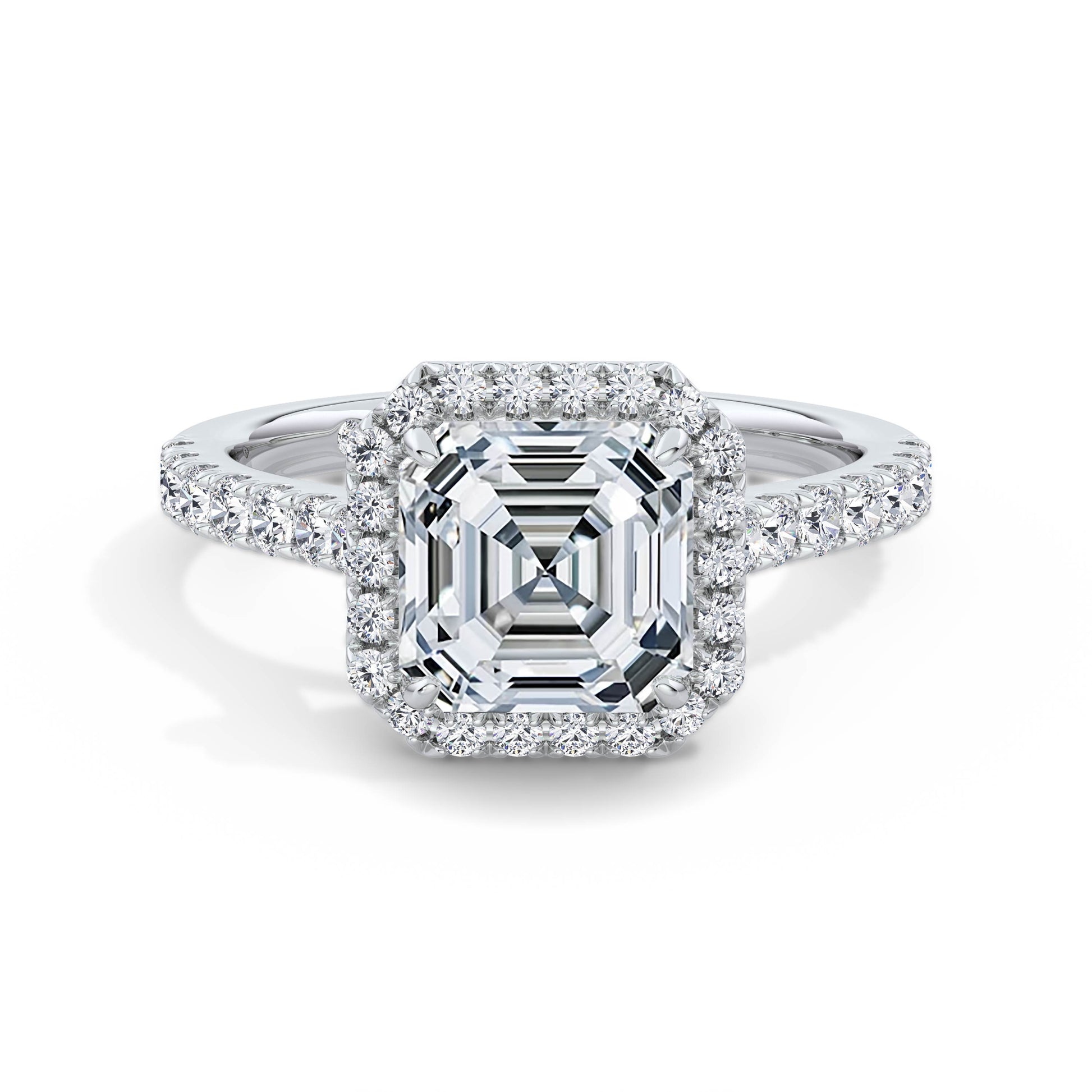 Freya 18k White Gold Asscher Halo