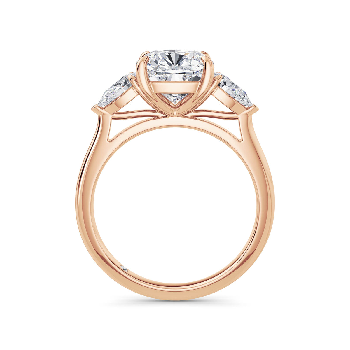 Freya 18k Rose Gold Cushion Trilogy