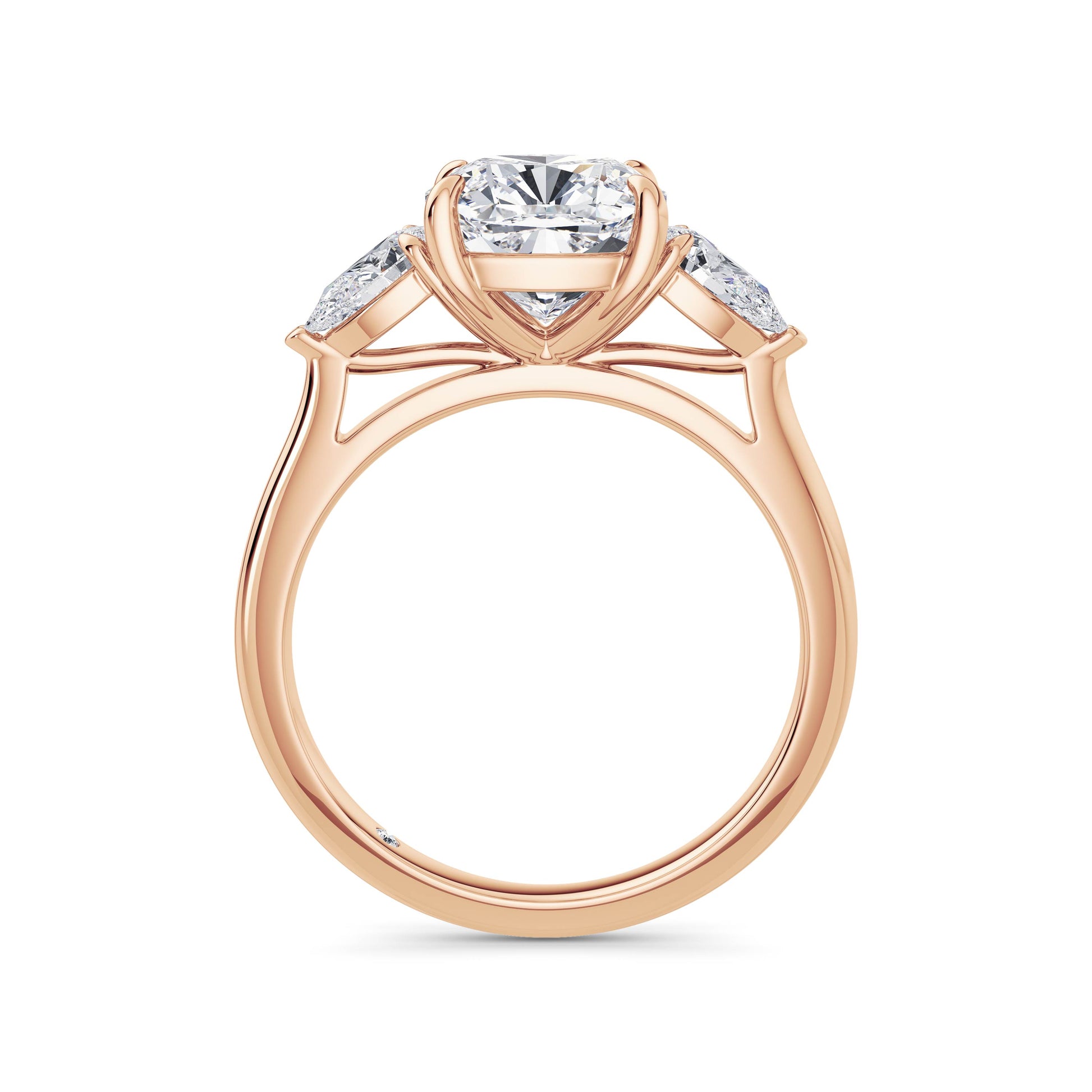 Freya 18k Rose Gold Cushion Trilogy