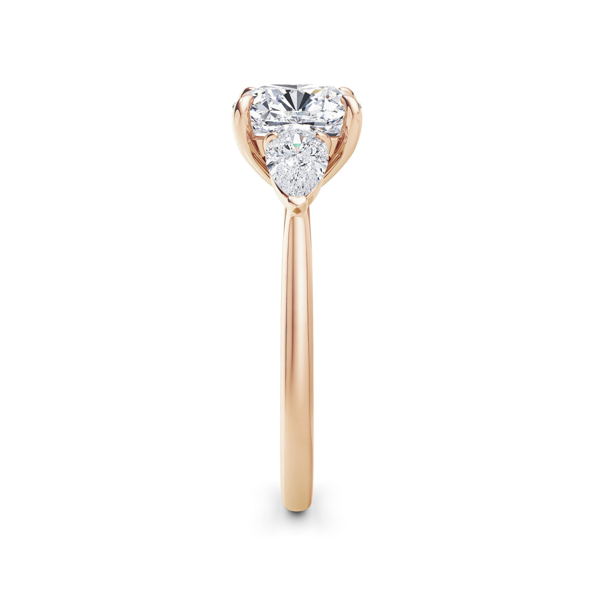 Freya 18k Rose Gold Cushion Trilogy
