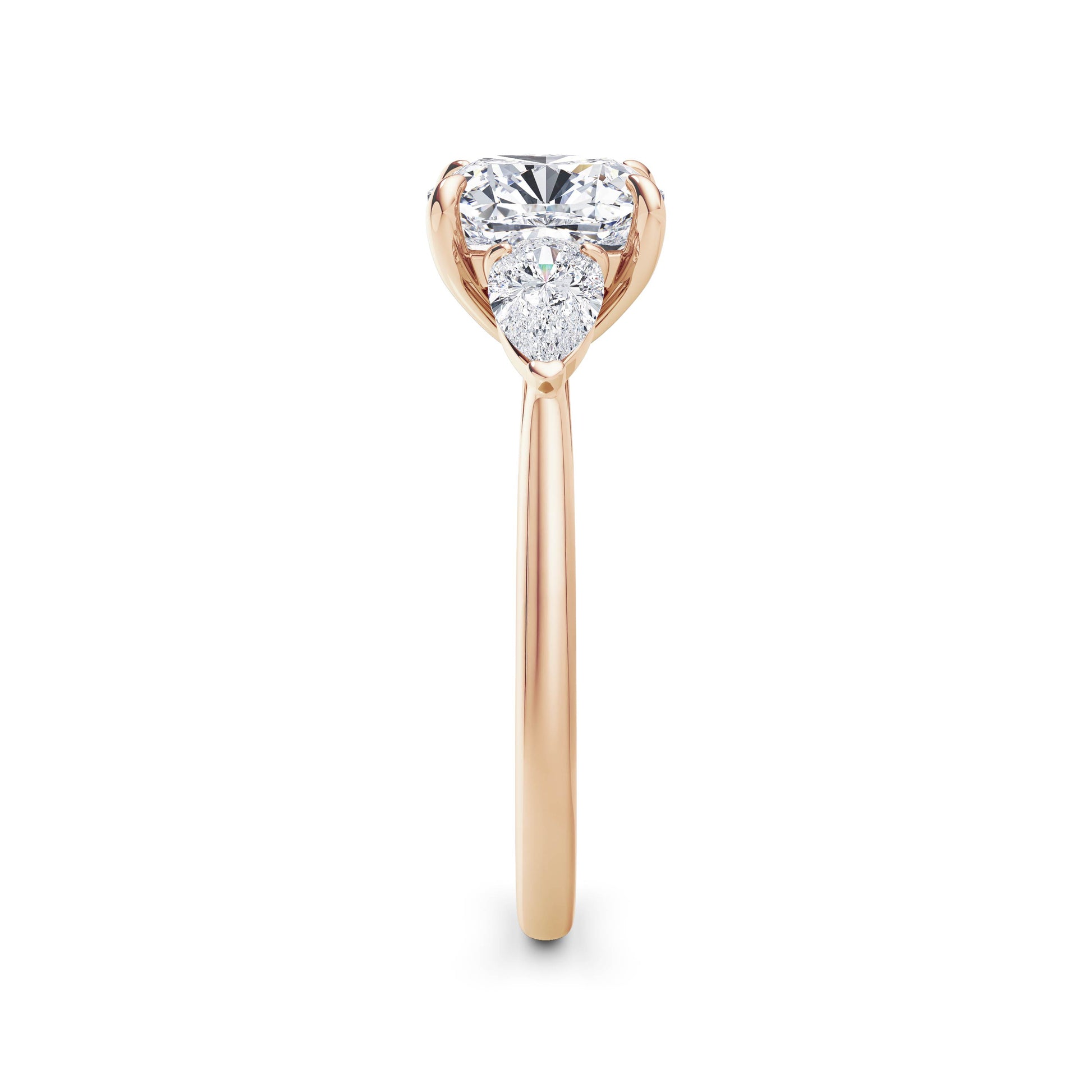 Freya 18k Rose Gold Cushion Trilogy