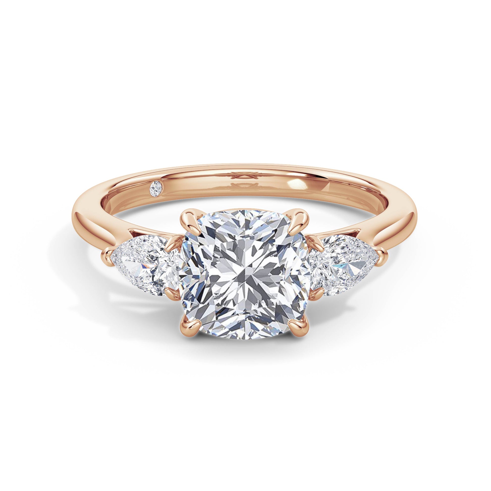 Freya 18k Rose Gold Cushion Trilogy