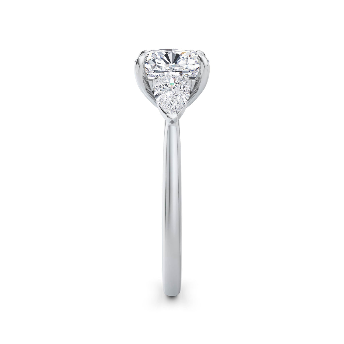 Freya 18k White Gold Cushion Trilogy