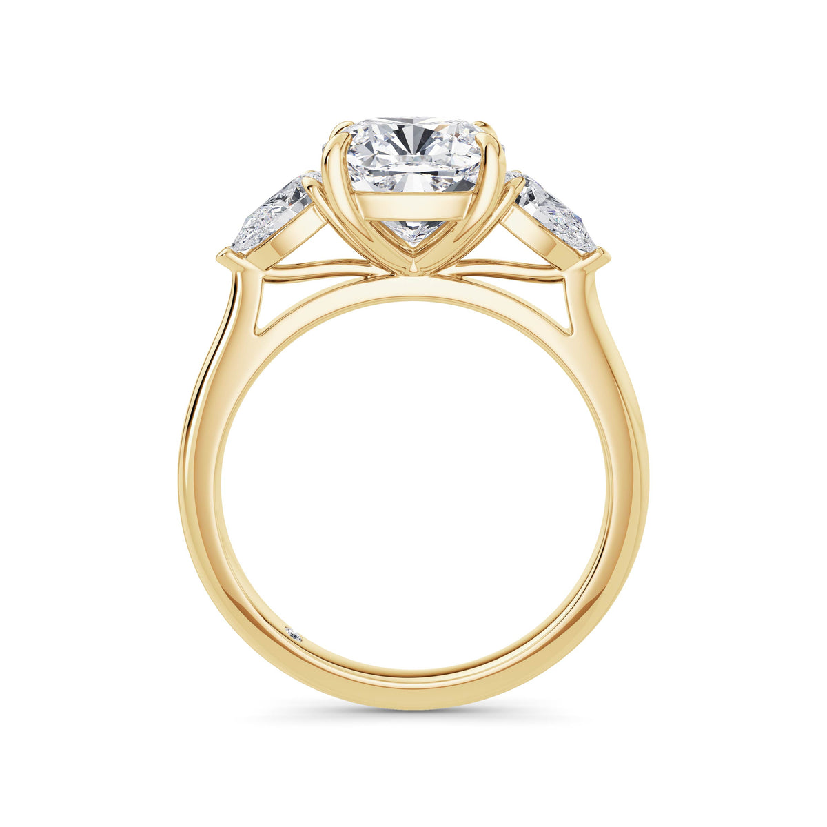 Freya 18k Yellow Gold Cushion Trilogy
