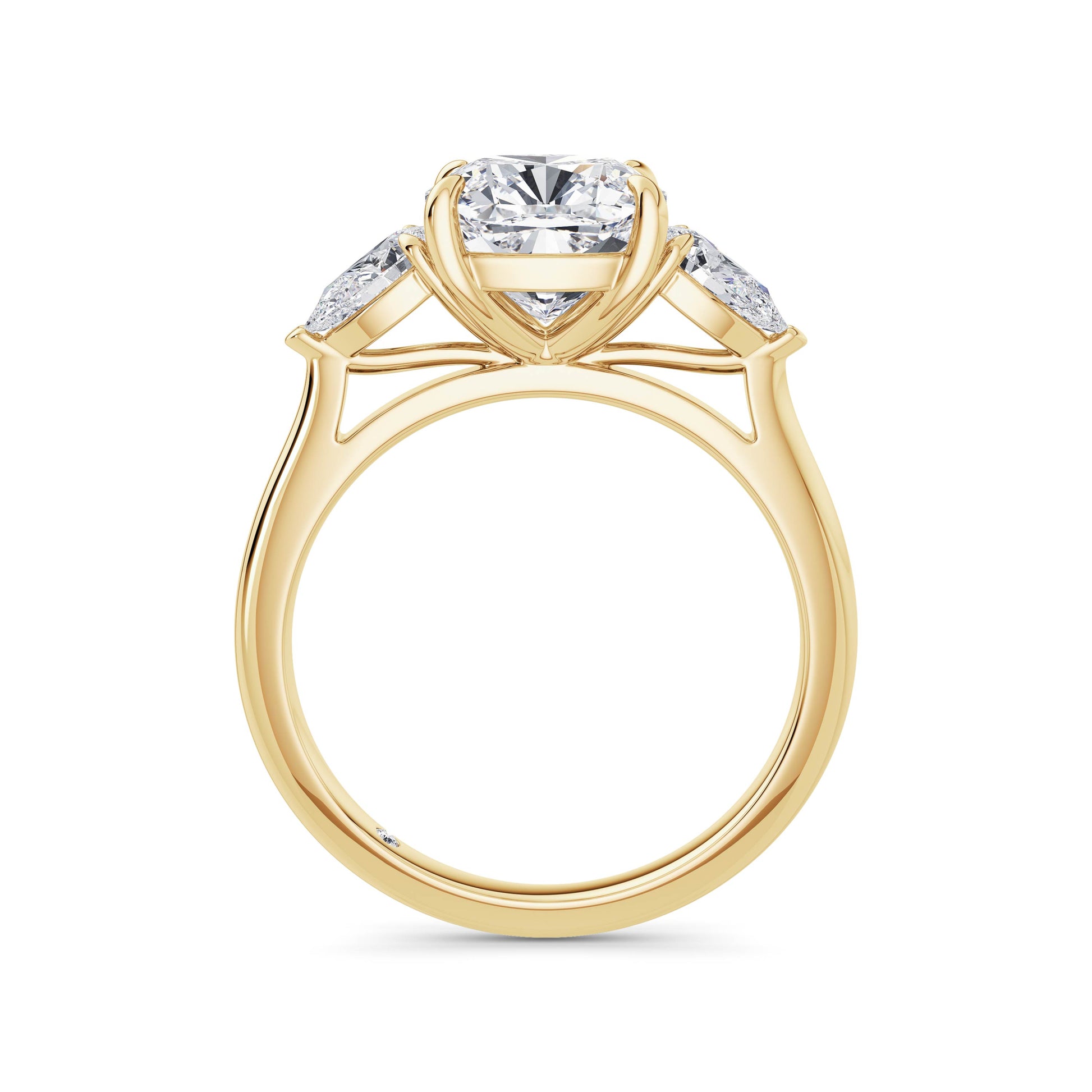 Freya 18k Yellow Gold Cushion Trilogy