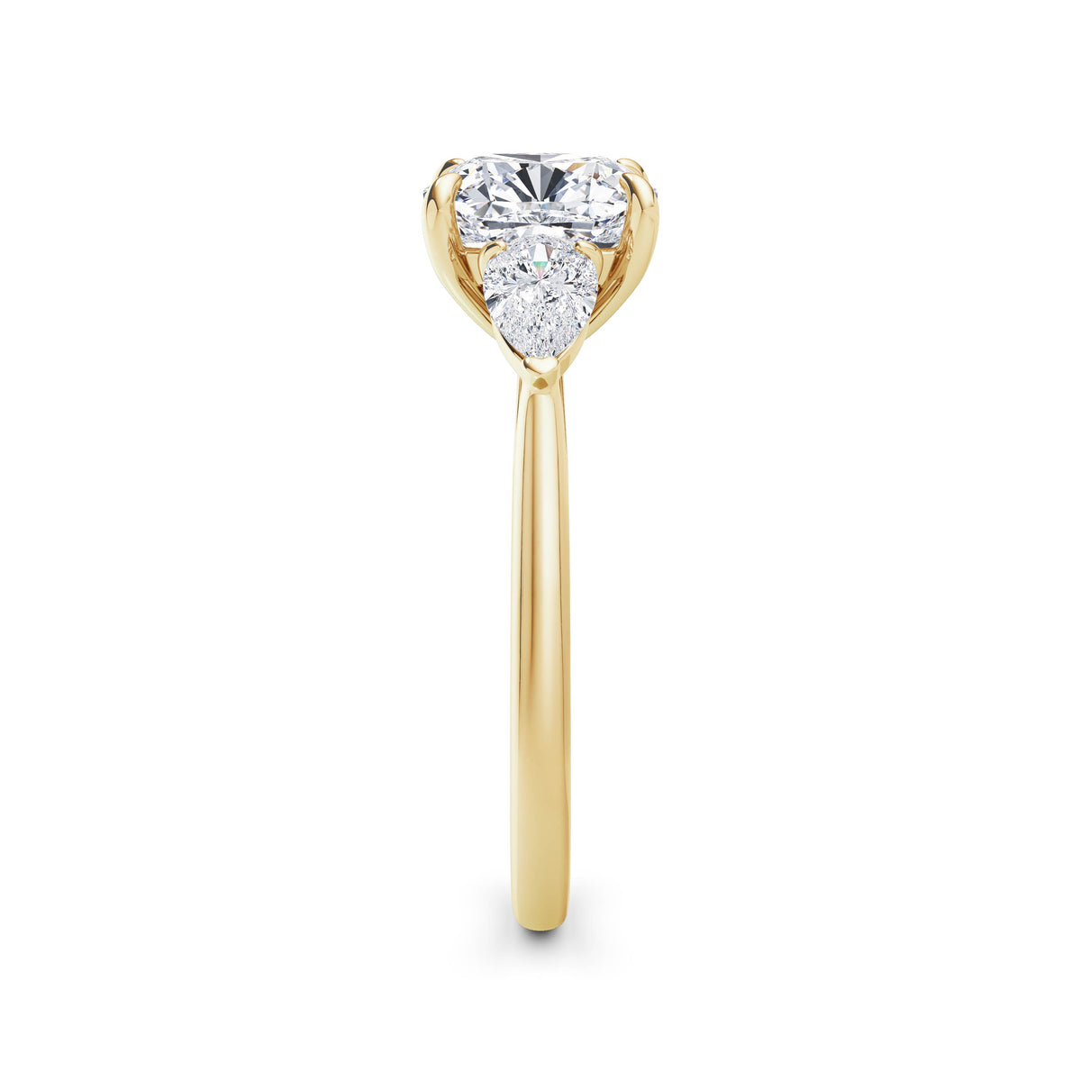 Freya 18k Yellow Gold Cushion Trilogy