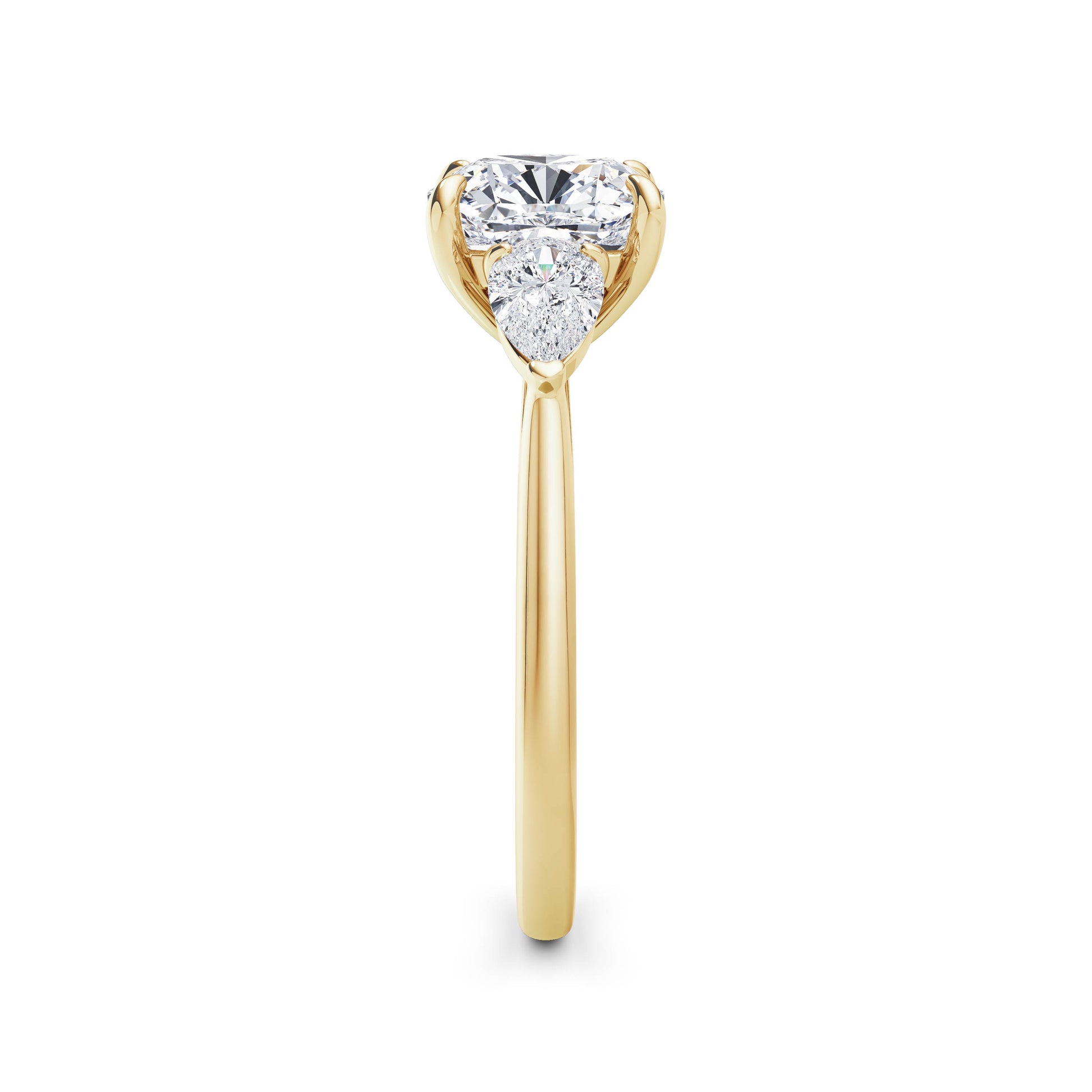Freya 18k Yellow Gold Cushion Trilogy