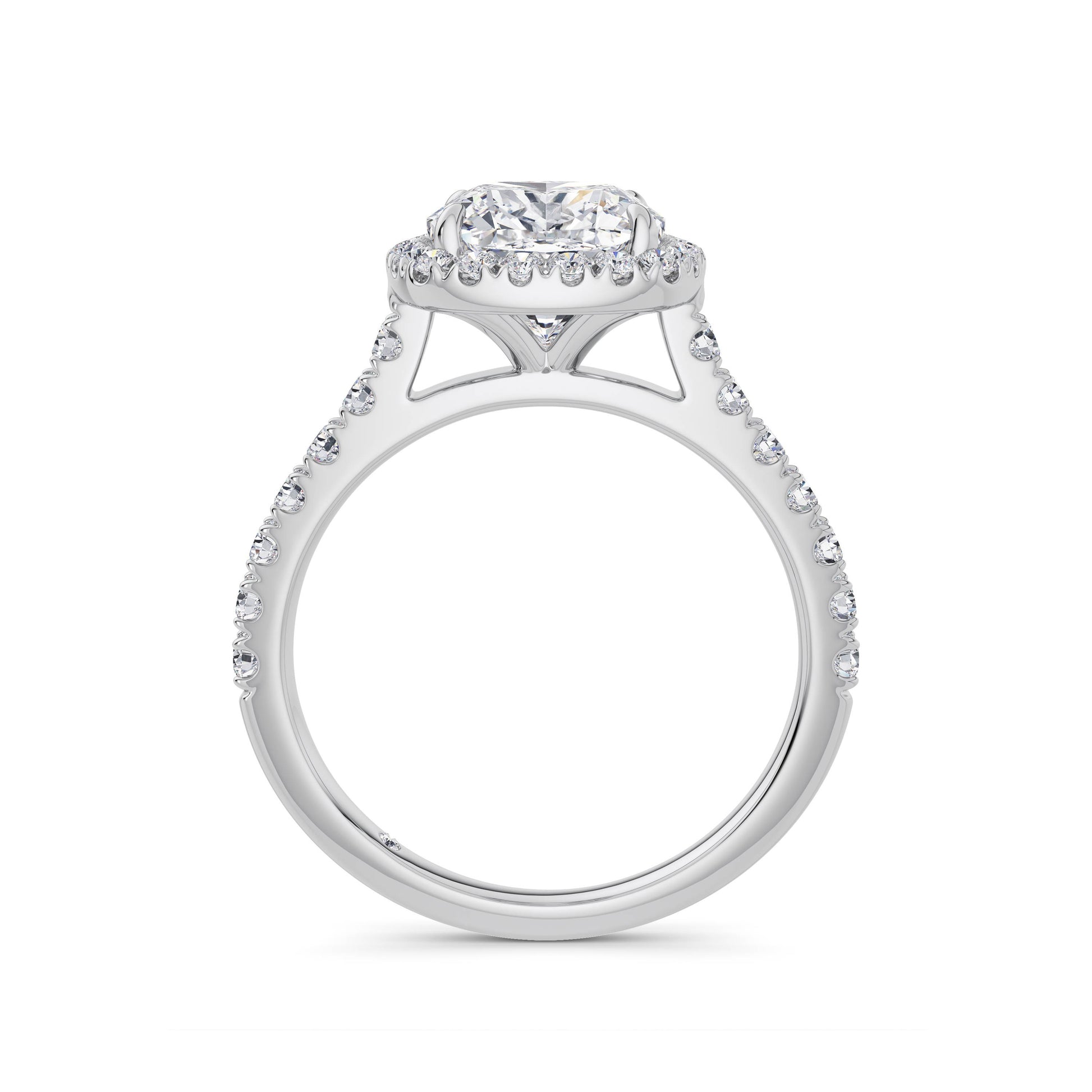 Freya Platinum Cushion Halo