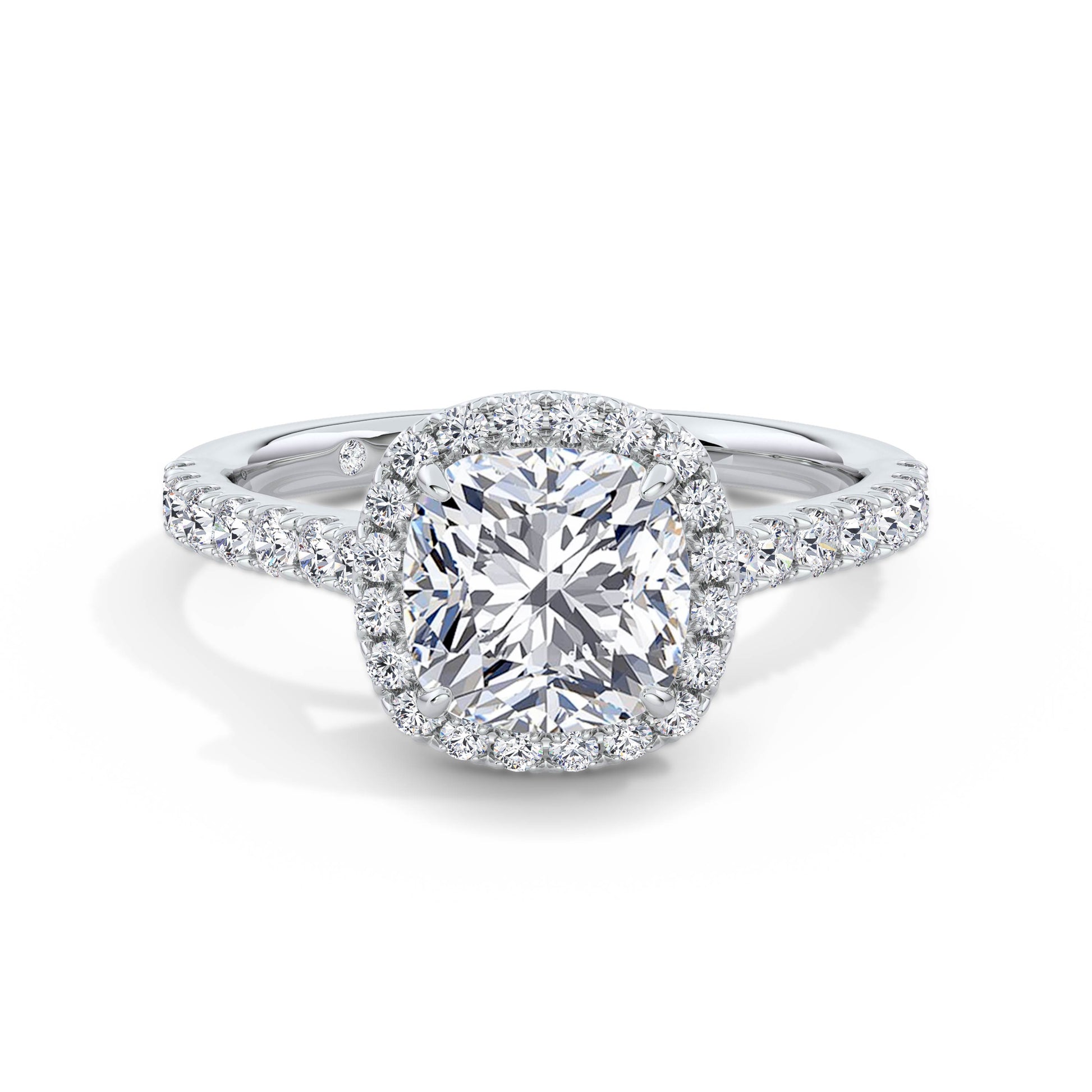 Freya Platinum Cushion Halo